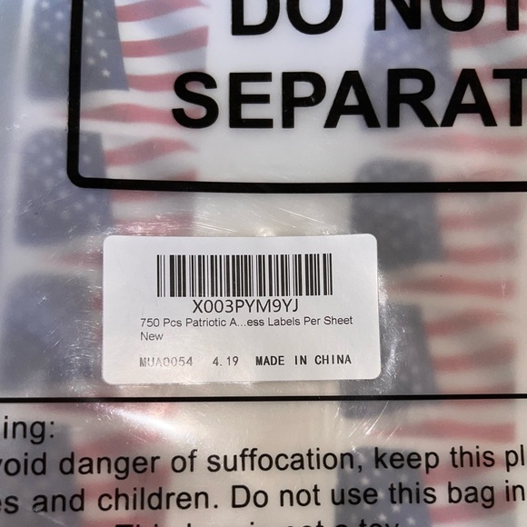 750 Count Patriotic Labels - Picture 2 of 2